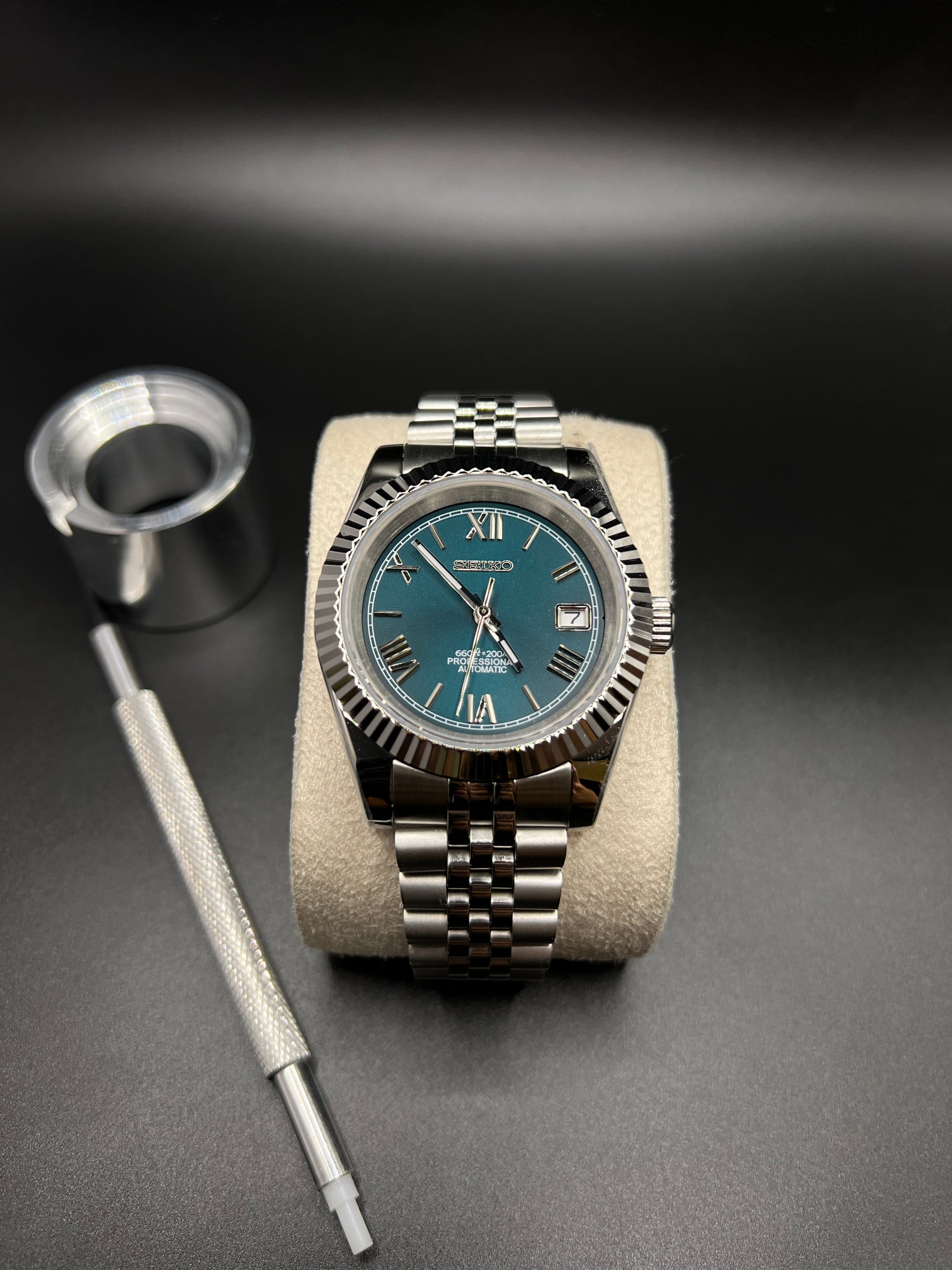 Datejust Jubilee Römisch Aquamarin - Seiko Mod