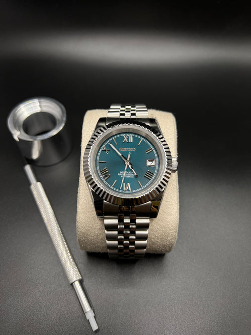 Datejust Jubilee Römisch Aquamarin - Seiko Mod
