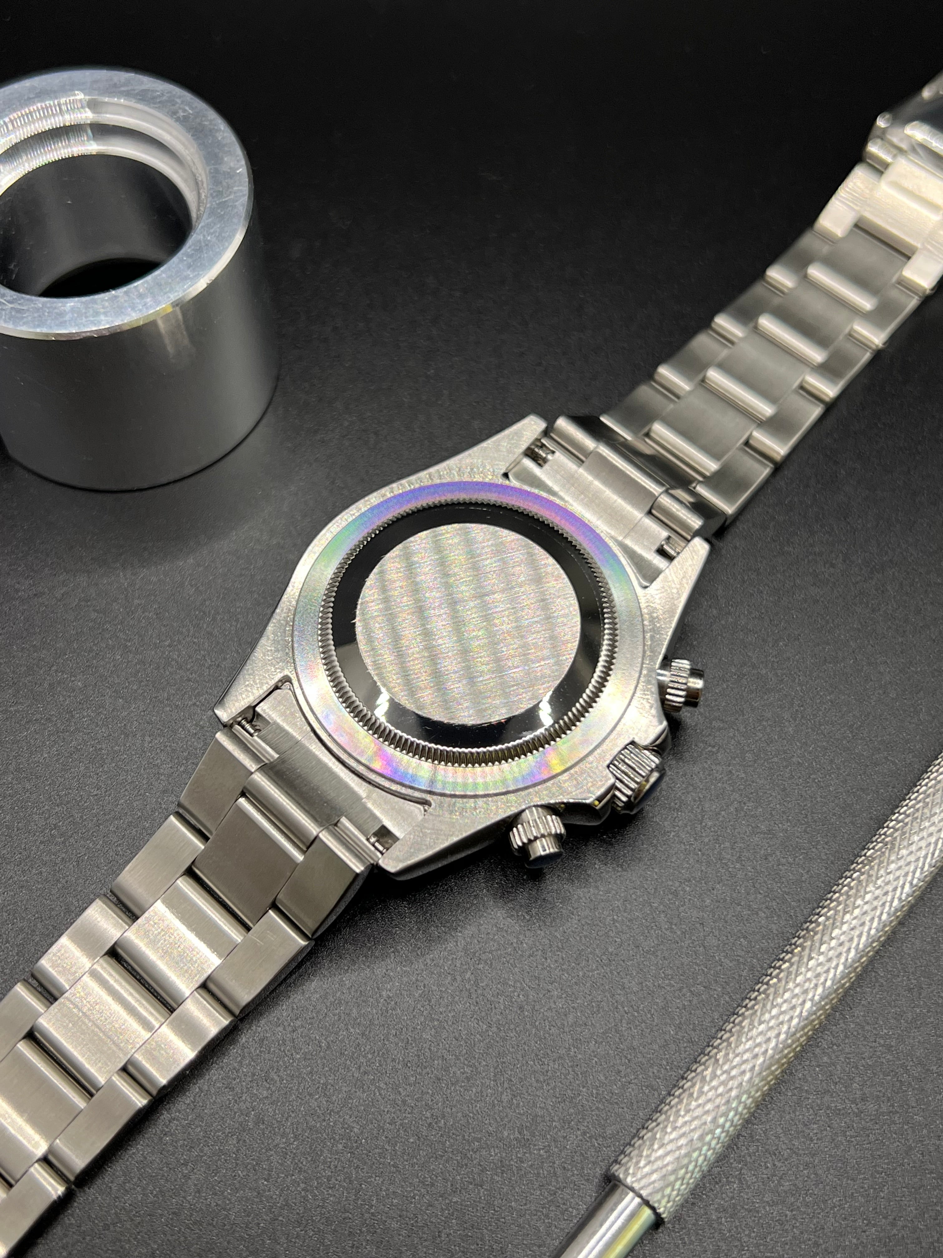 Daytona Stahl Schwarz - Seiko Mod
