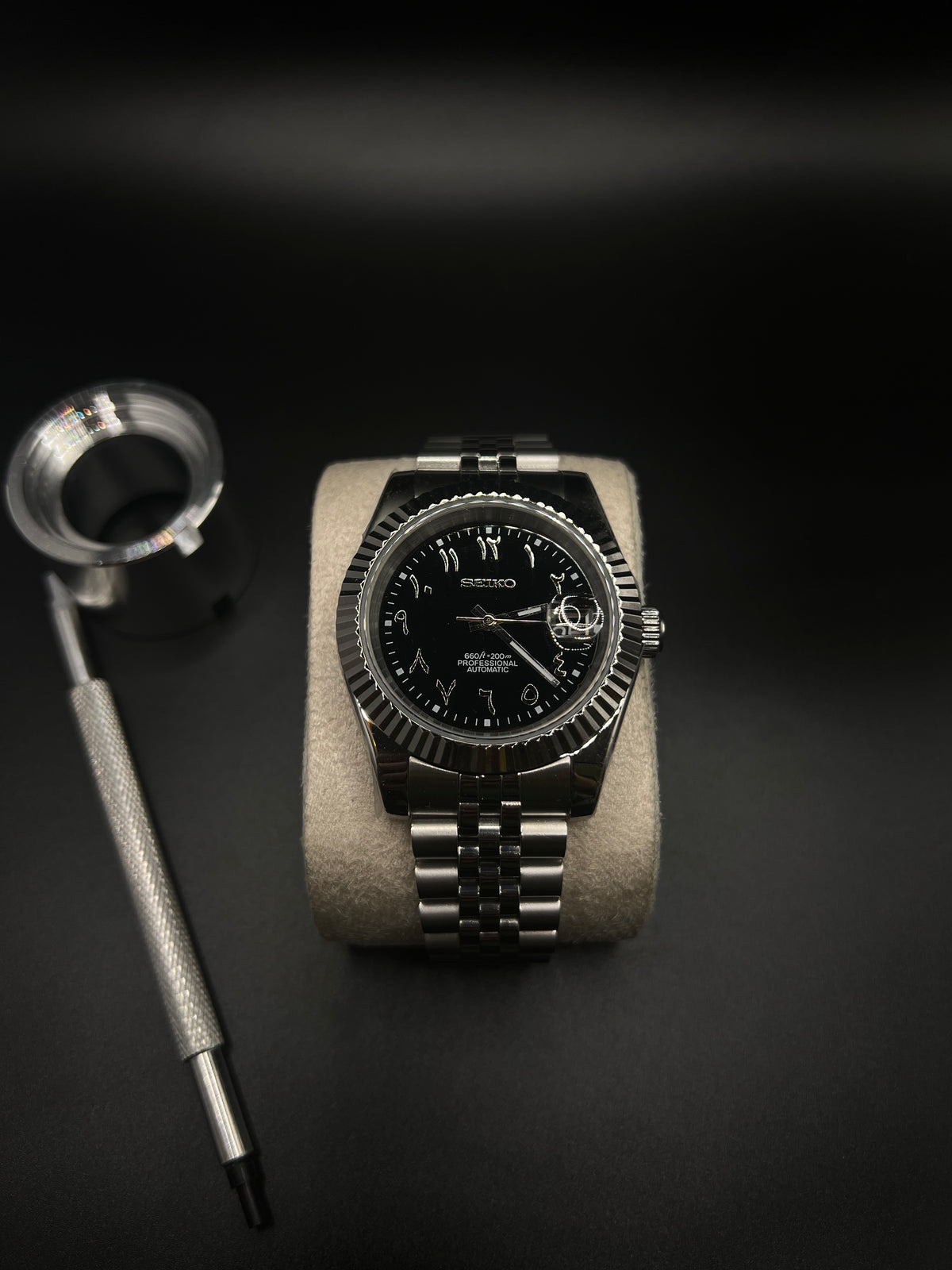 Datejust Jubilee Black Arabic - Seiko Mod
