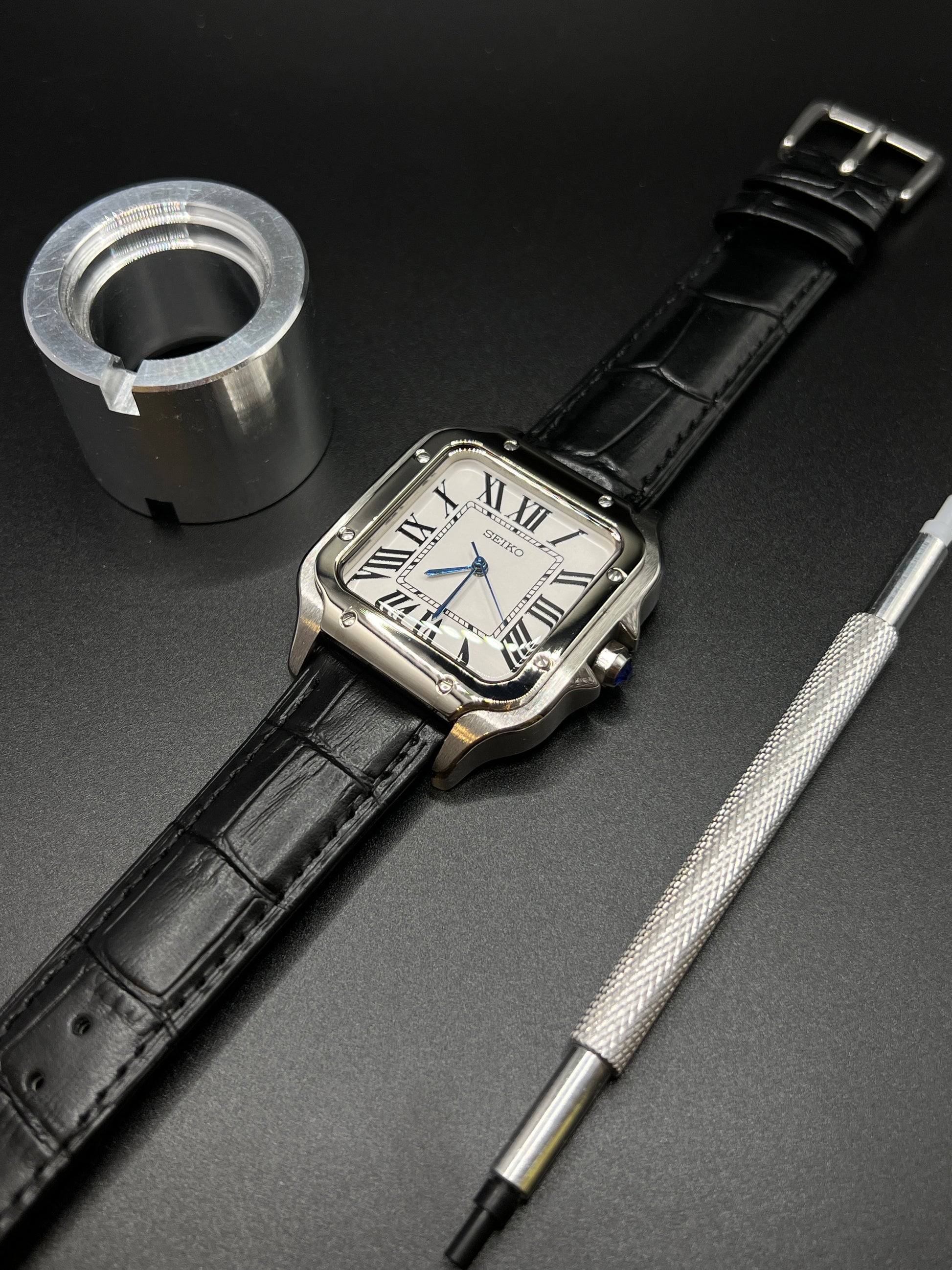 Santos 38 Weiß - Seiko Mod
