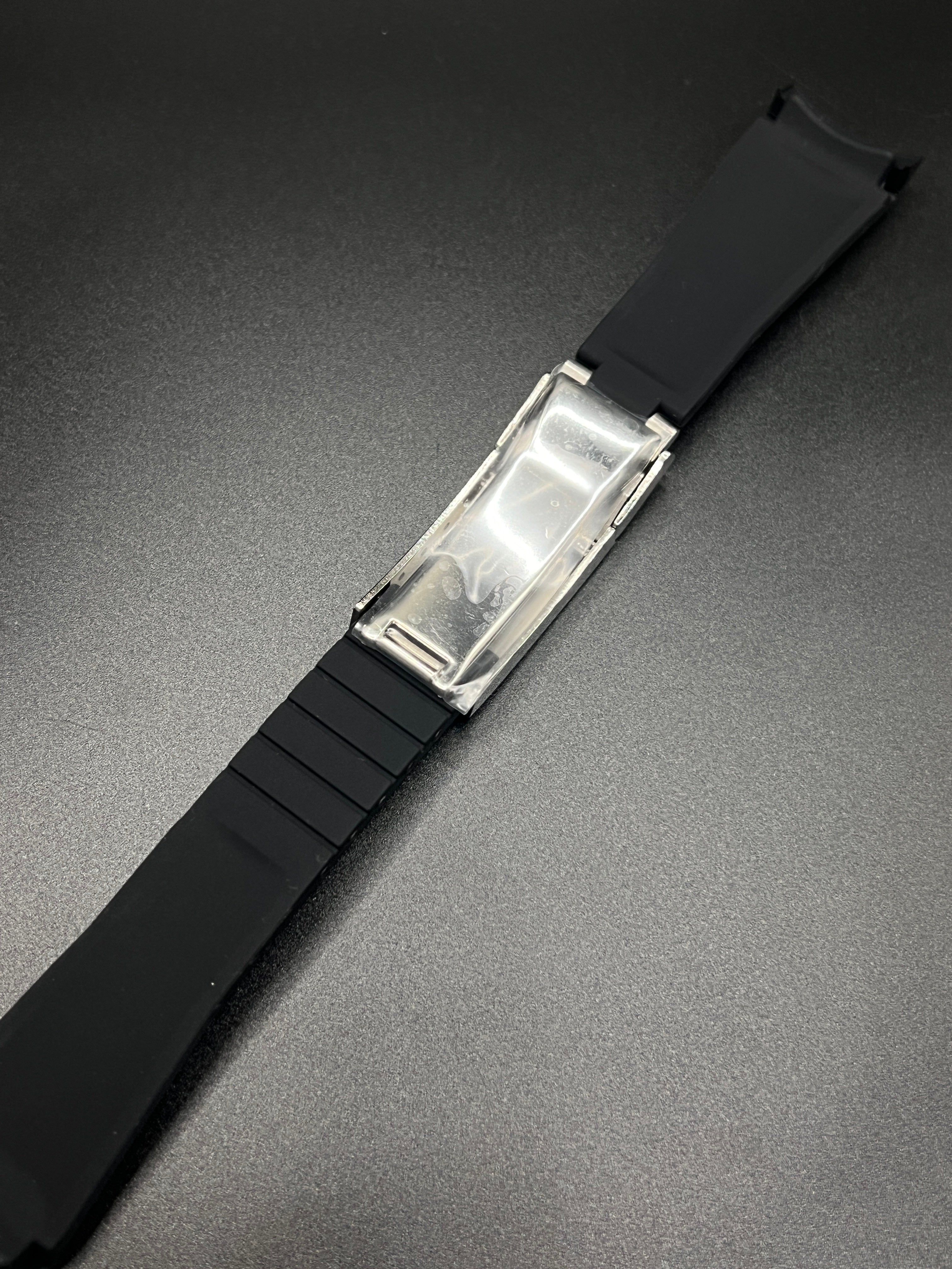 Silikon Uhren Band Schwarz/Silber