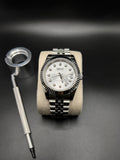 Datejust Jubilee Römisch Weiß/Diamanten - Seiko Mod