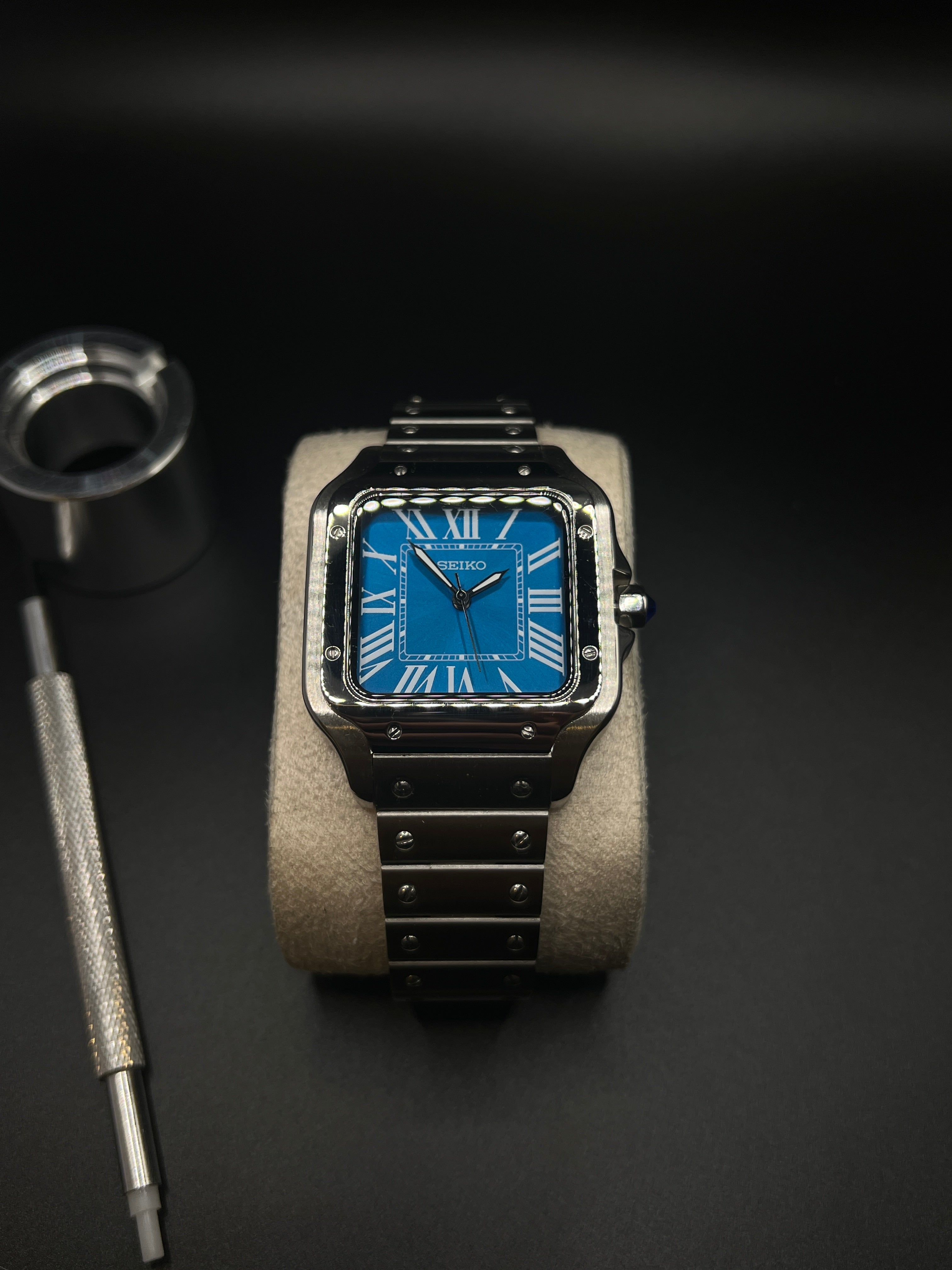 Santos 38 Blau - Seiko Mod