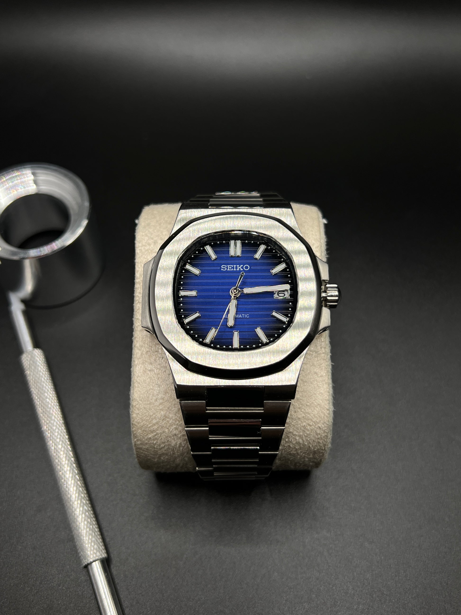 Nautilus Blau/Schwarz - Seiko Mod