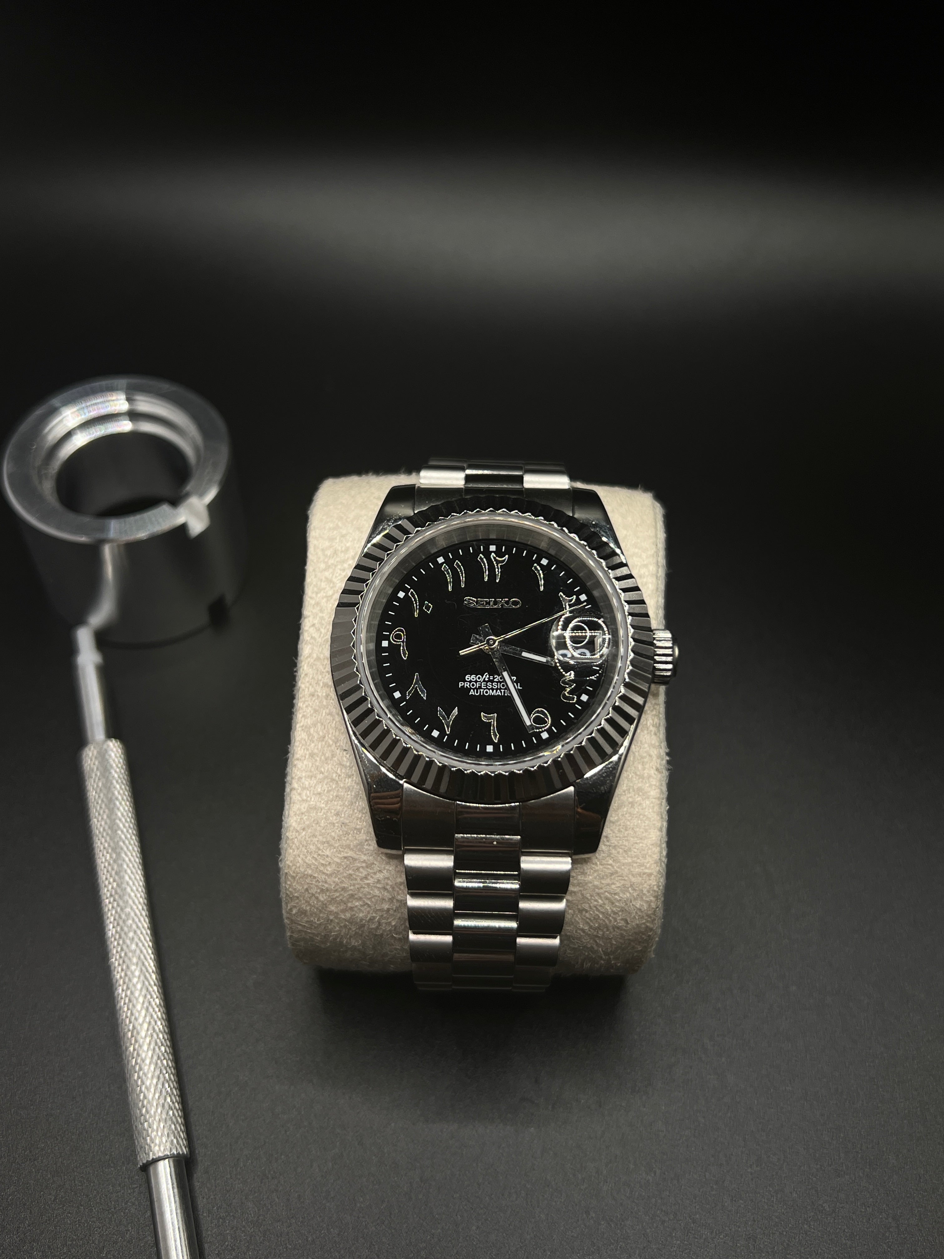 Datejust Presidental Schwarz Arabic - Seiko Mod