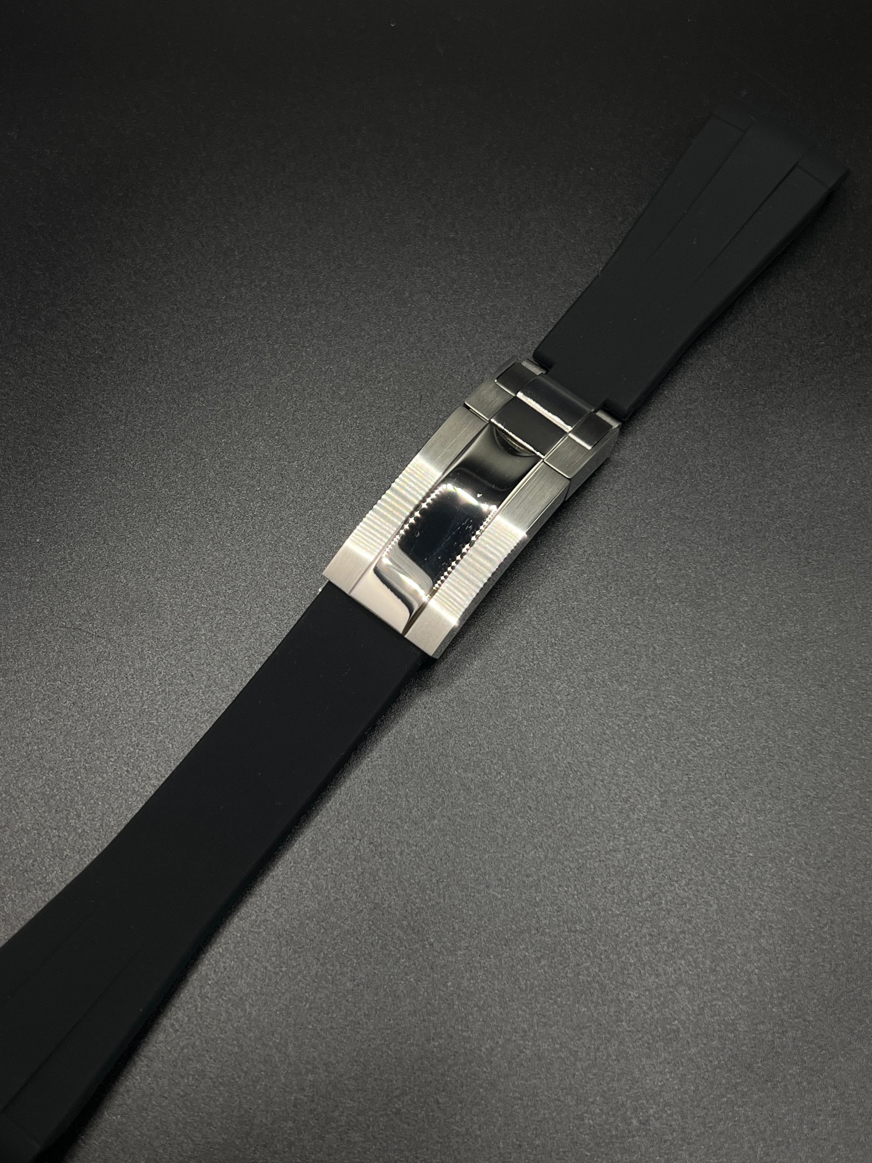 Silikon Uhren Band Schwarz/Silber