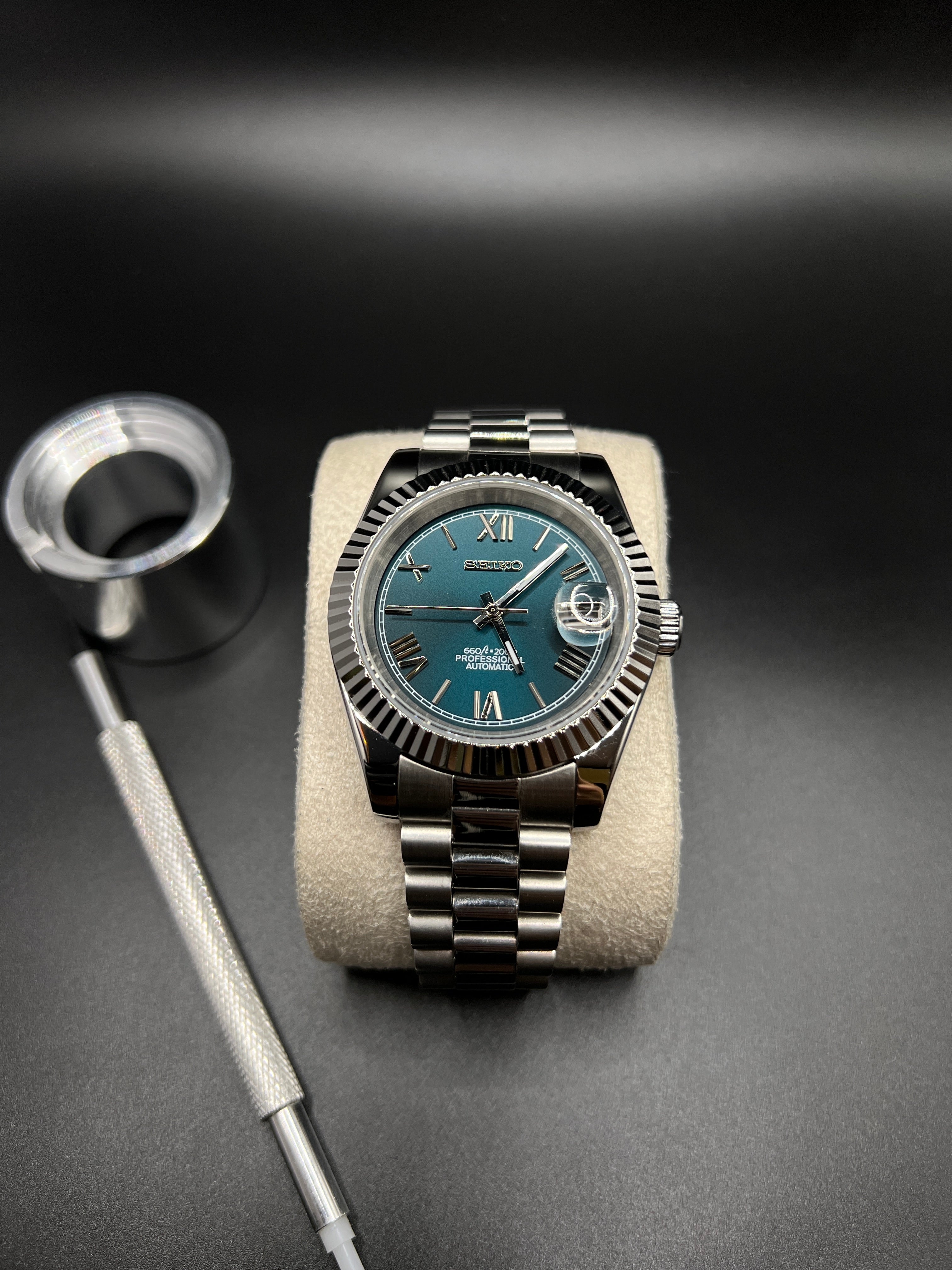 Datejust Presidental Römisch Aquamarin - Seiko Mod