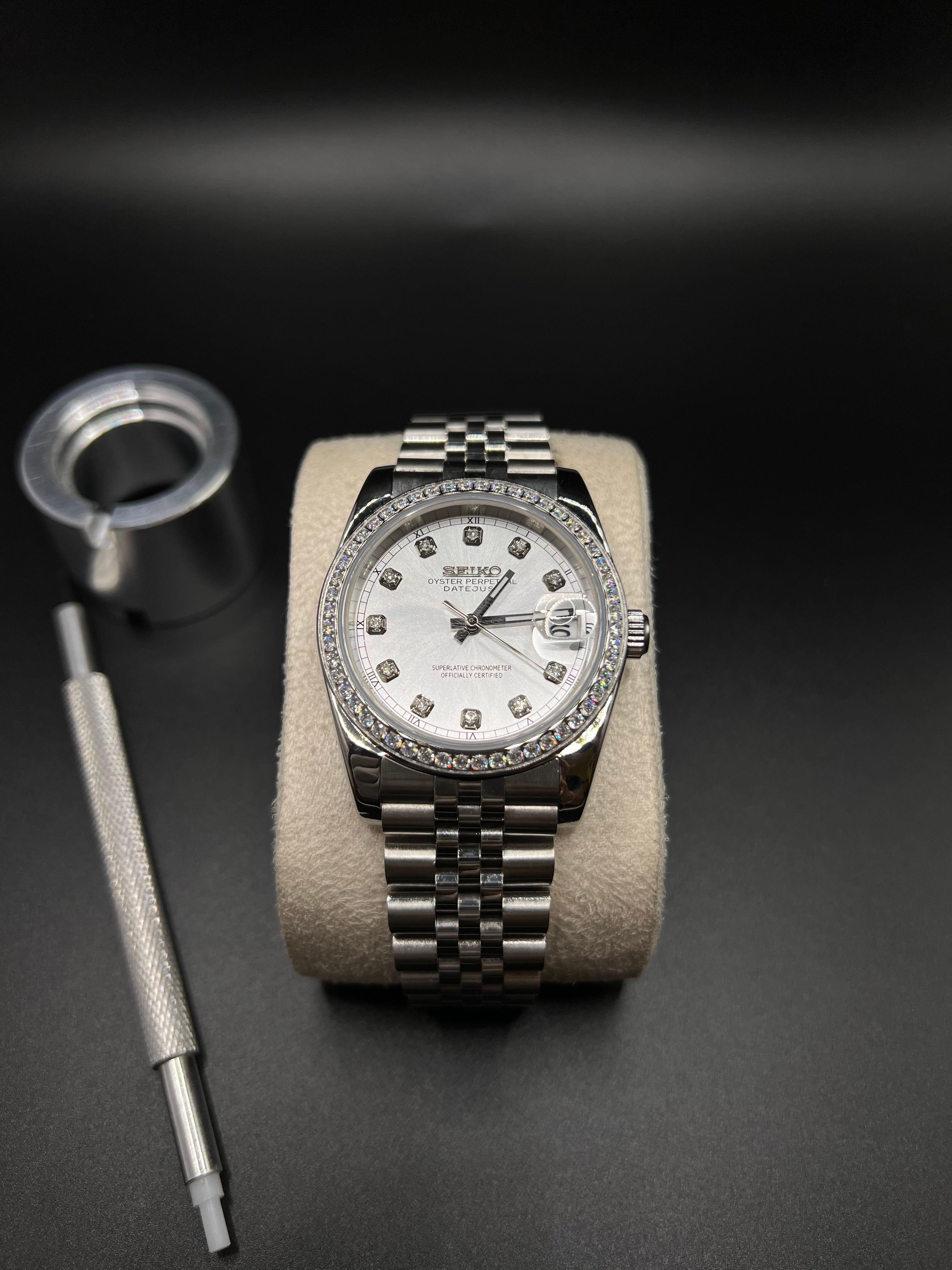 Diamanten Weiß Jubilee - Seiko Mod