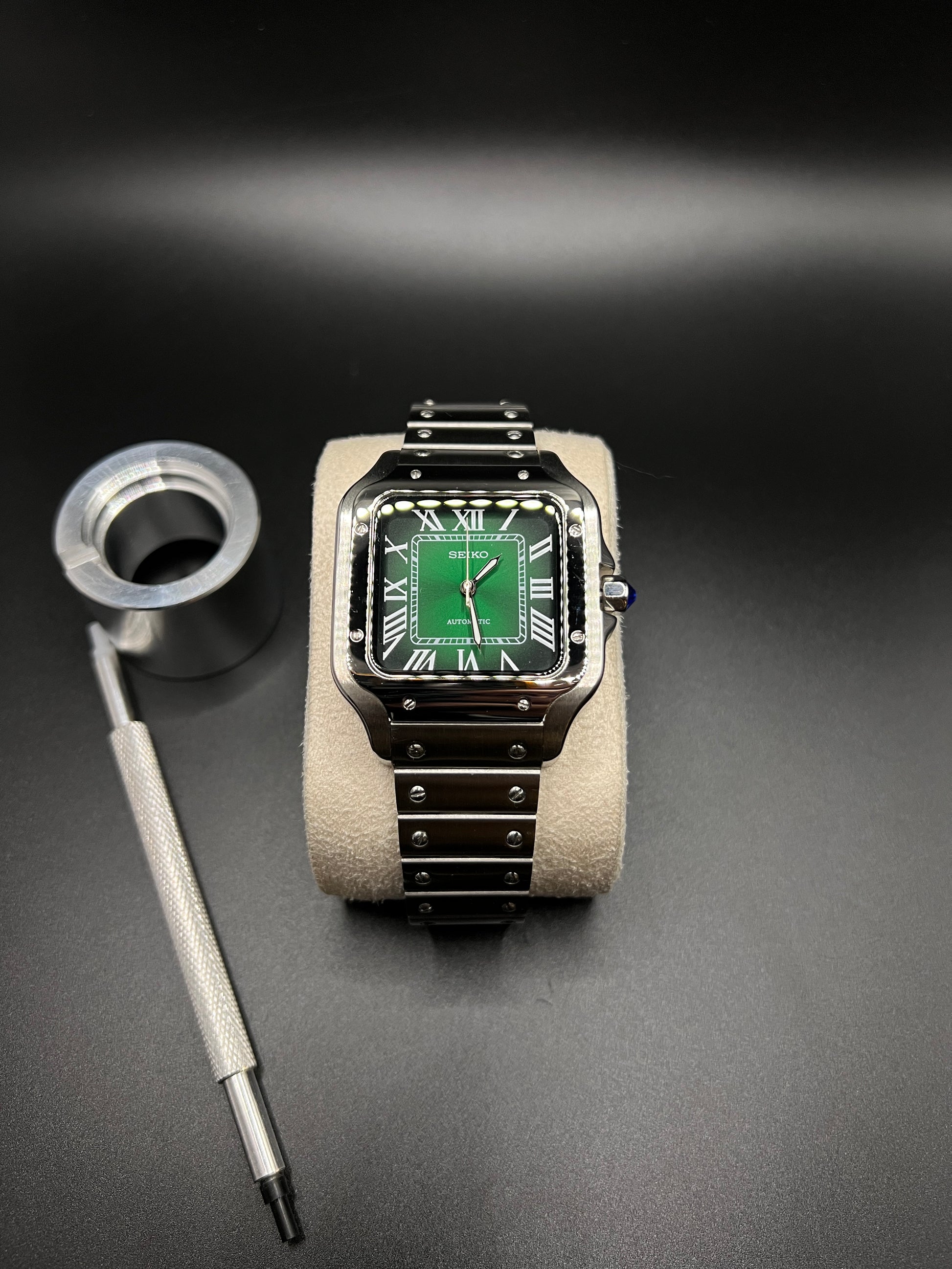 Santos 38 Olive Grün - Seiko Mod