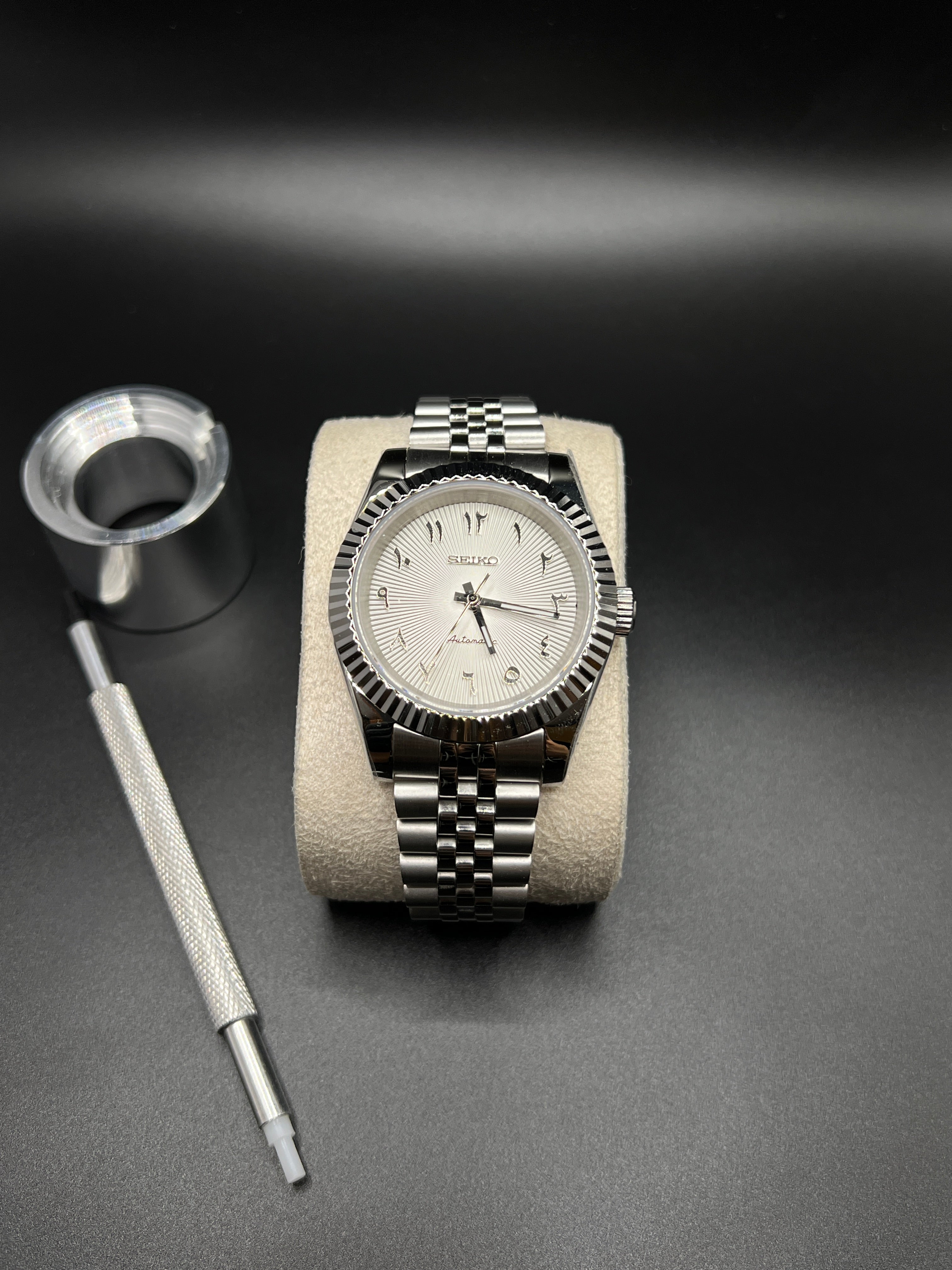 Datejust Jubilee Weiß Textured Arabic - Seiko Mod