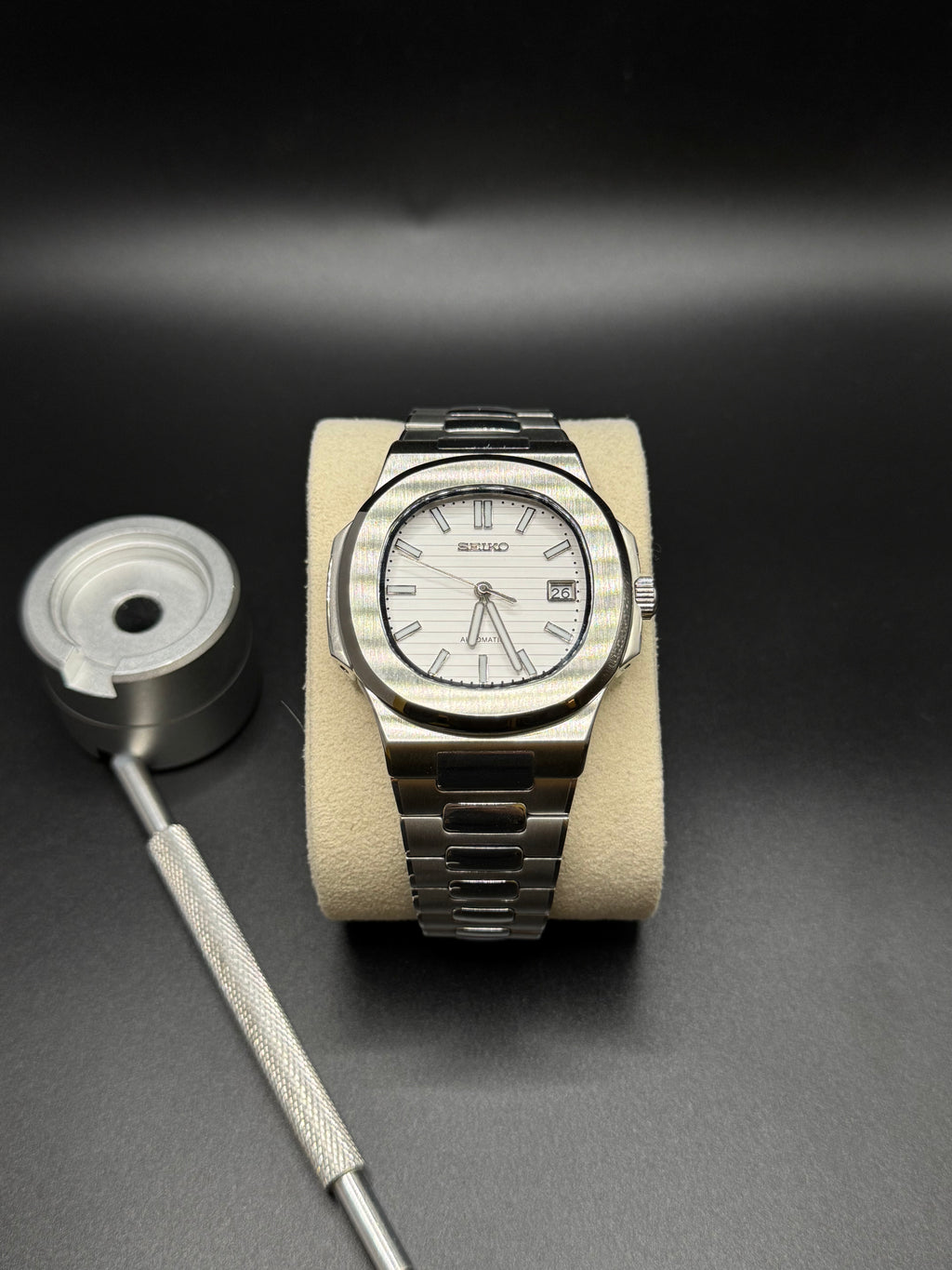 Nautilus Stahl Weis - Seiko Mod
