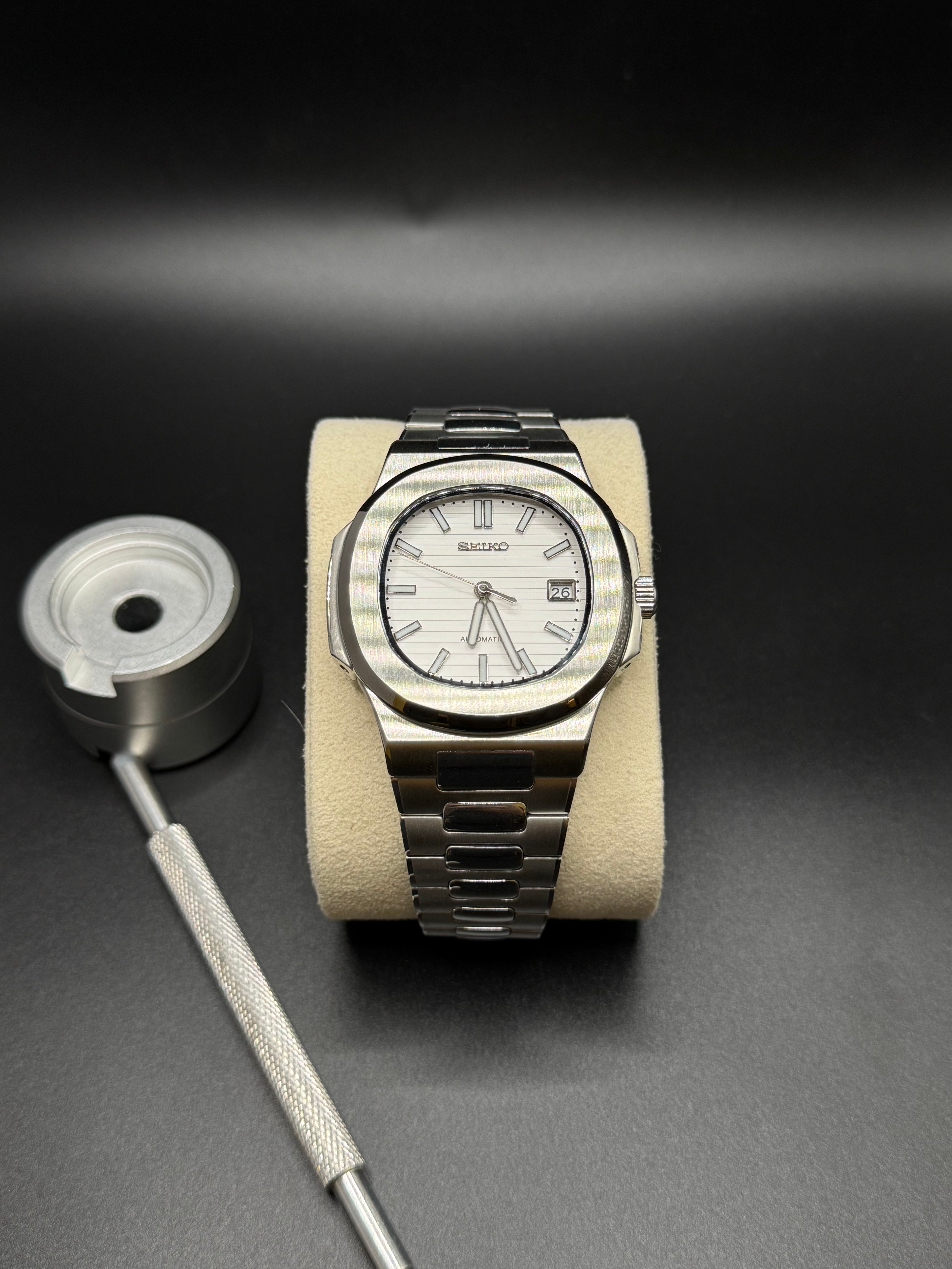 Nautilus Stahl Weis - Seiko Mod